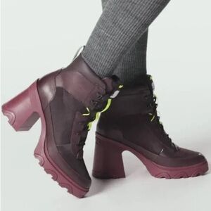 Sorel Purple Heeled Boots with Rugged Sole